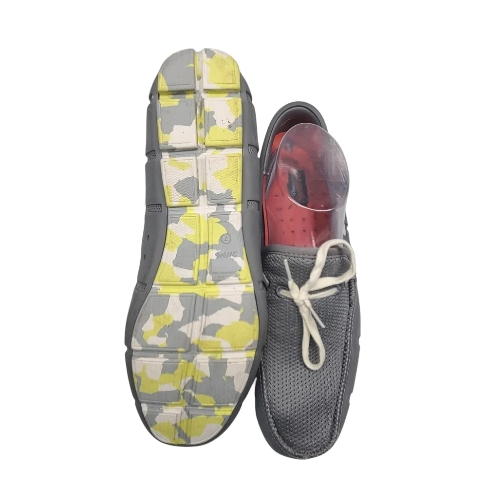 SWIMS Men's Lace Loafer Boat Shoes‎ Camo Gray Sz 7